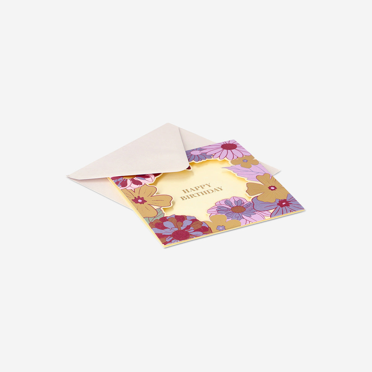 CARD W ENVELOPE FLOWERS EDGE