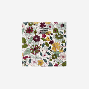 NAPKIN FALL FLOWERS 16,5X16,5CM 16PCS