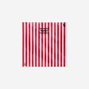 NAPKIN RED STRIPES 16,5X16,5CM 16PCS