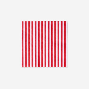 NAPKIN RED STRIPES 16,5X16,5CM 16PCS