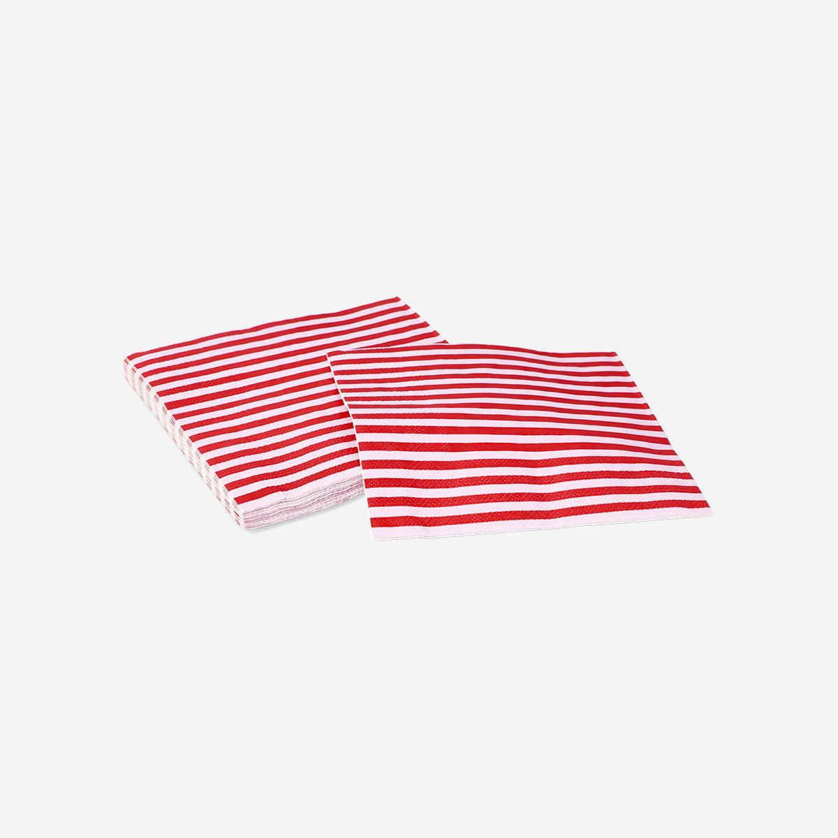 NAPKIN RED STRIPES 16,5X16,5CM 16PCS