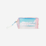 COSMETIC BAG HOLOGRAPHIC RECTANGULAR W STRAP