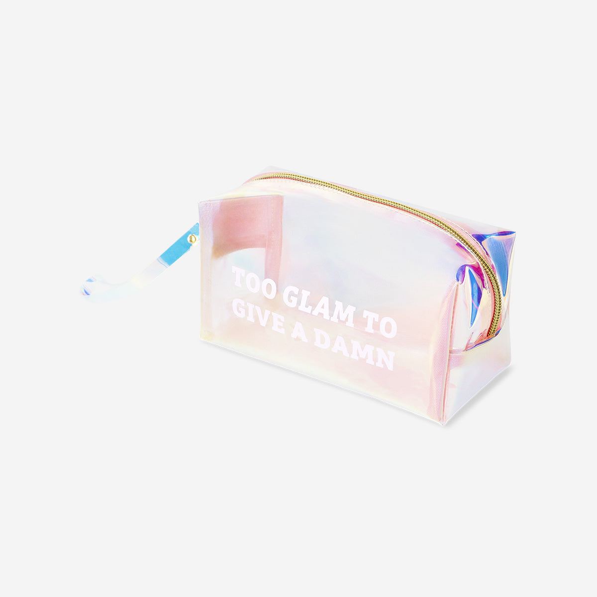 COSMETIC BAG HOLOGRAPHIC RECTANGULAR W STRAP