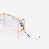 COSMETIC BAG HOLOGRAPHIC RECTANGULAR W STRAP