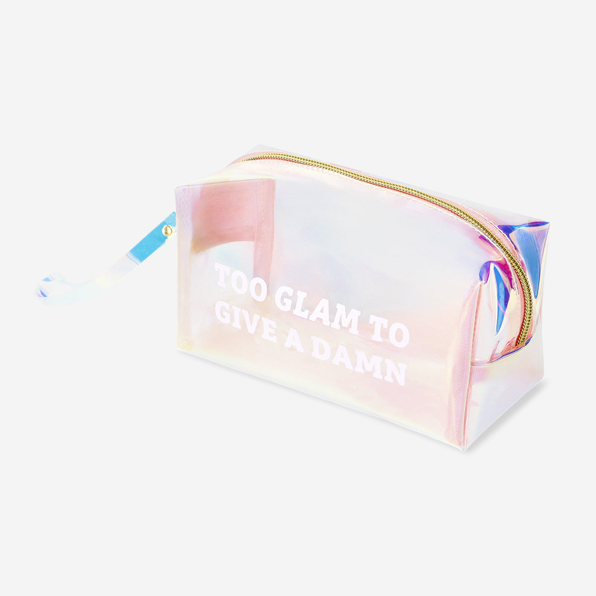 COSMETIC BAG HOLOGRAPHIC RECTANGULAR W STRAP