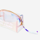 COSMETIC BAG HOLOGRAPHIC RECTANGULAR W STRAP