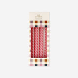 CANDLE DINNER H.24,5CM DIA 2,2CM 4PCS TWISTED PINK