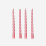 CANDLE DINNER H.24,5CM DIA 2,2CM 4PCS TWISTED PINK