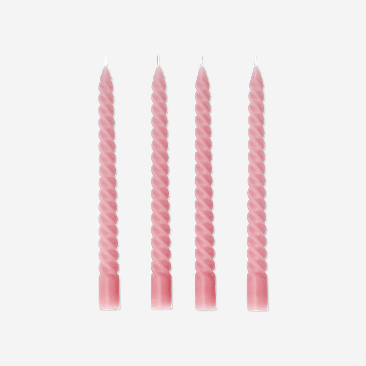 CANDLE DINNER H.24,5CM DIA 2,2CM 4PCS TWISTED PINK