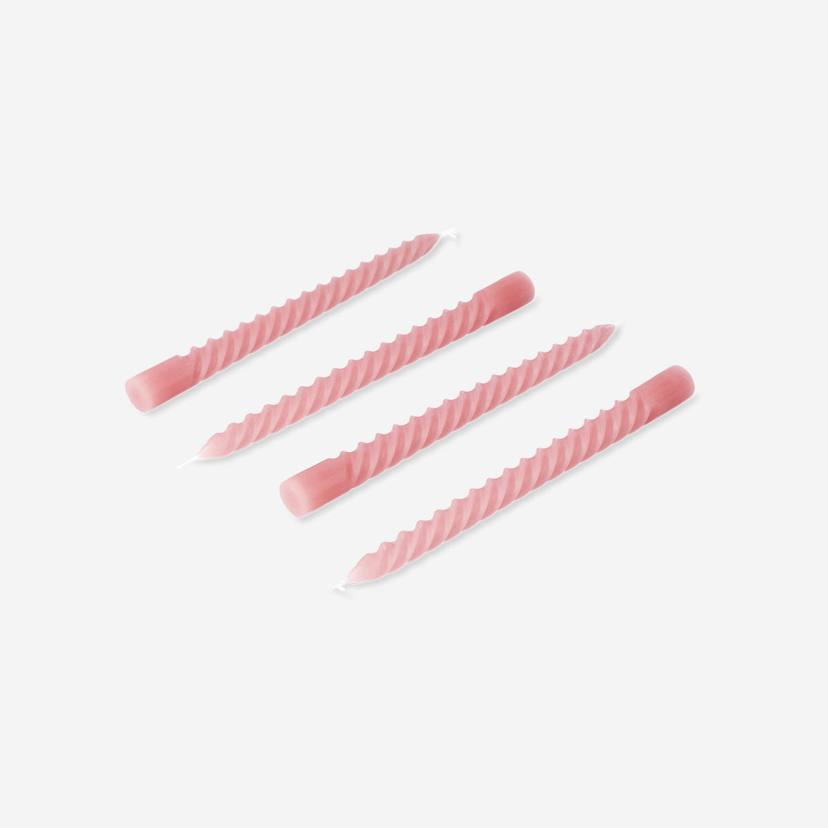 CANDLE DINNER H.24,5CM DIA 2,2CM 4PCS TWISTED PINK
