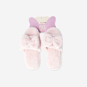 Pembe Fiyonk Detaylı Peluş Terlik 38/39
