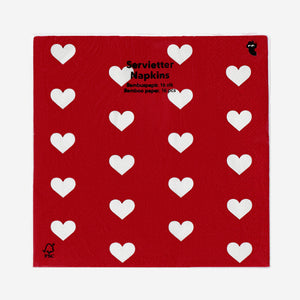 NAPKIN LOVE HEARTS 16,5X16,5CM 16PCS