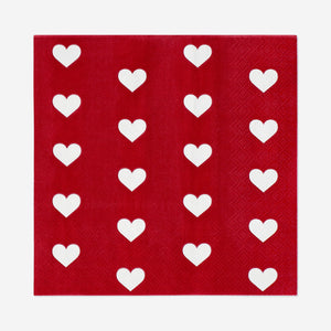 NAPKIN LOVE HEARTS 16,5X16,5CM 16PCS