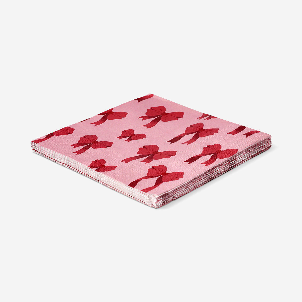 NAPKIN RED BOW PRINT 16,5X16,5CM 16PCS