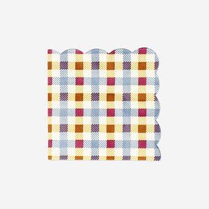 NAPKIN FALL CHECK PRINT 16X16CM 16PCS