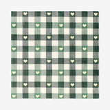 NAPKIN GREEN CHECK HEARTS 16,5X16,5CM 16PCS