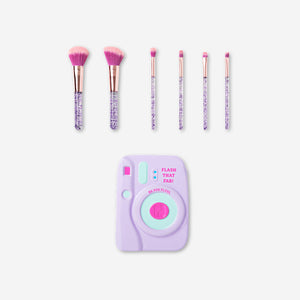 MAKE-UP BRUSH KIT IN SHAPED CAMERA TINBOX 6PCS SET