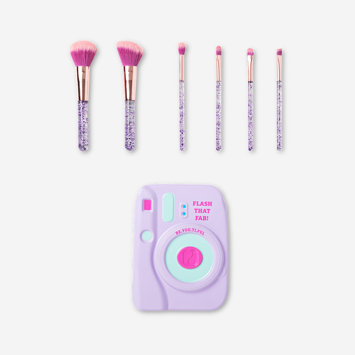 MAKE-UP BRUSH KIT IN SHAPED CAMERA TINBOX 6PCS SET