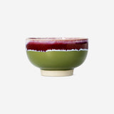 BOWL CERAMIC RUNNING GLAZE LARGE SIZE GREEN AND PURPLE