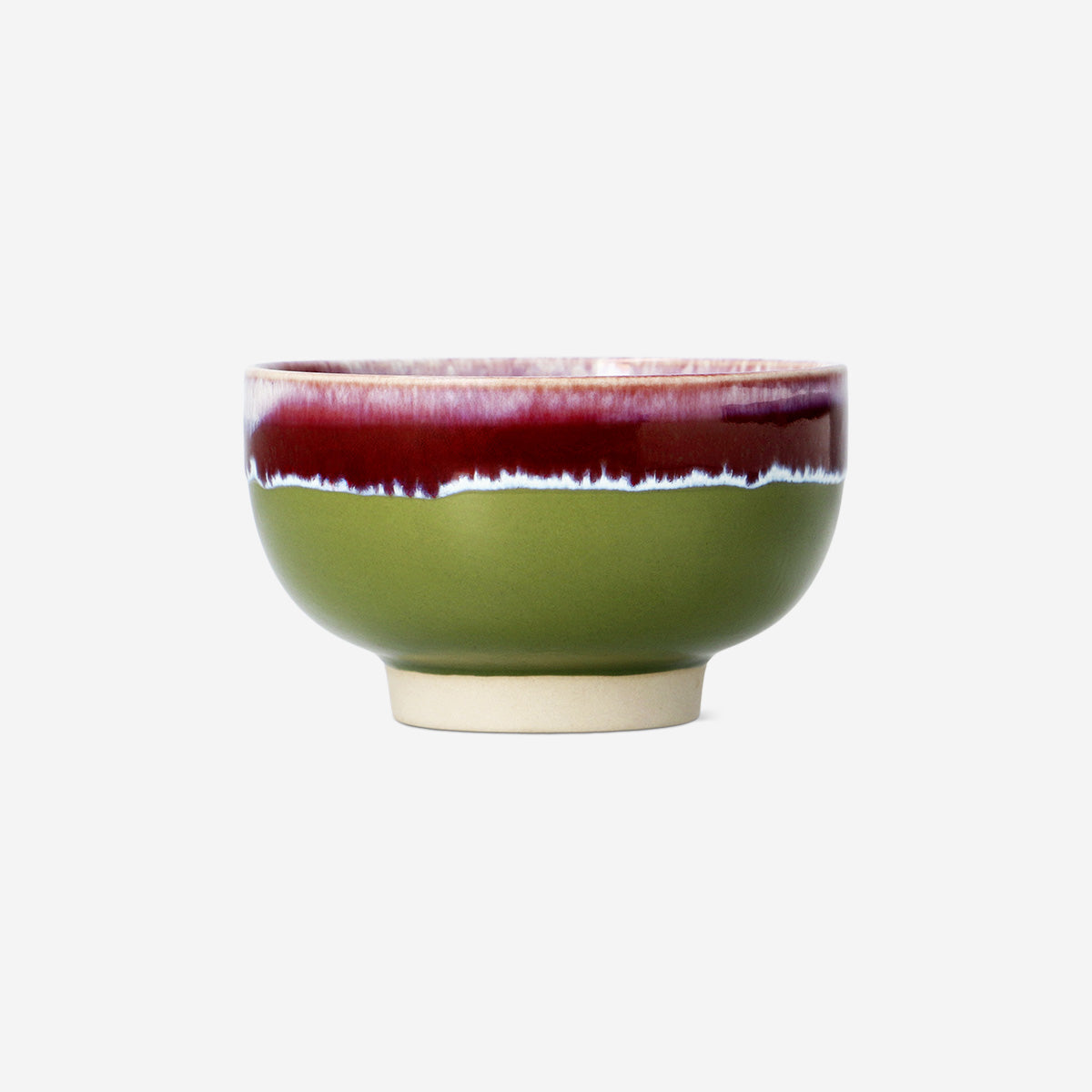 BOWL CERAMIC RUNNING GLAZE LARGE SIZE GREEN AND PURPLE