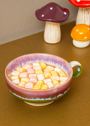 Pembe Yeşil Seramik Kupa 200 ml