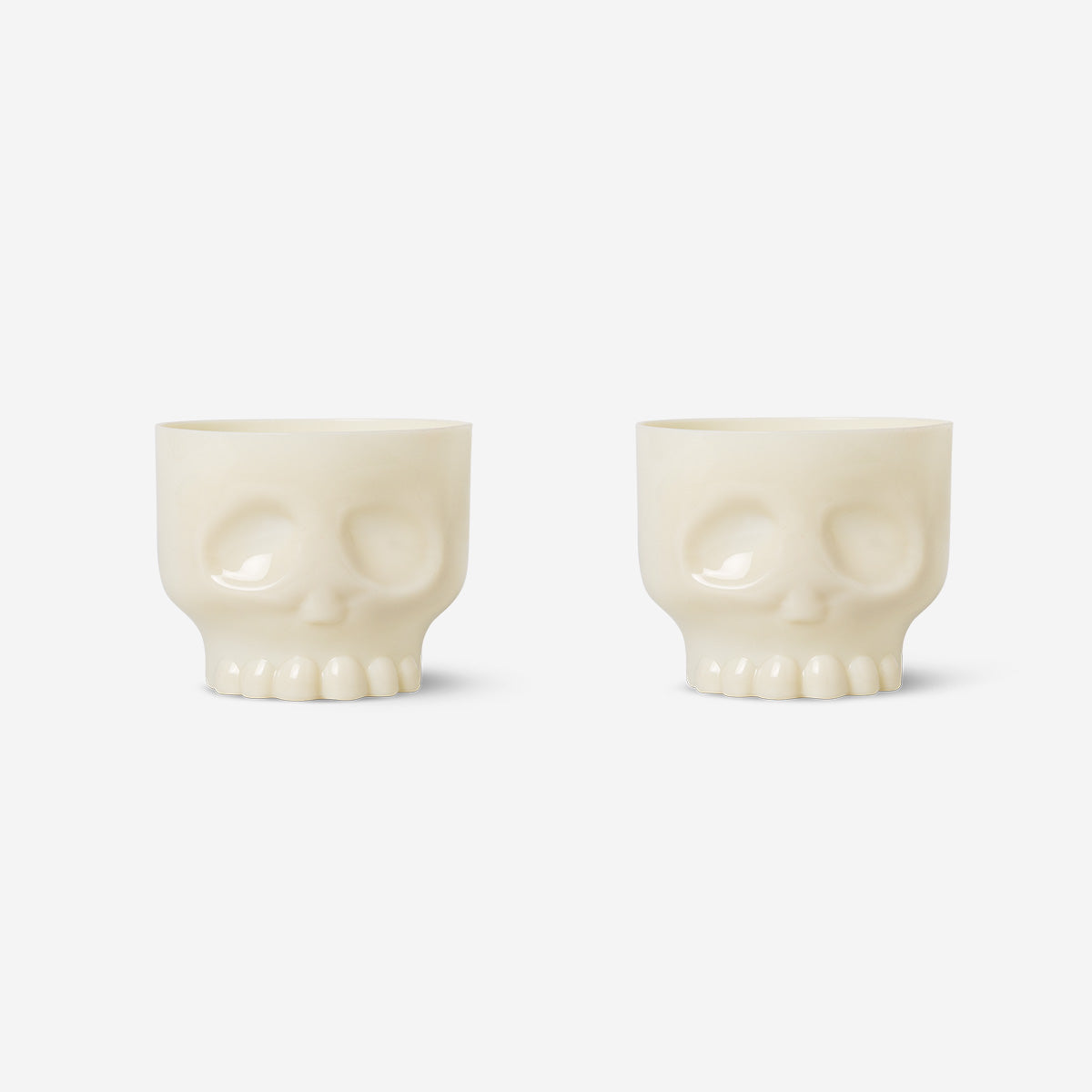 BOWLS PLASTIC SMALL SKULL HEADS 2PCS