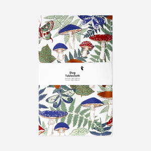 Mantar Desenli Pamuklu Masa Örtüsü