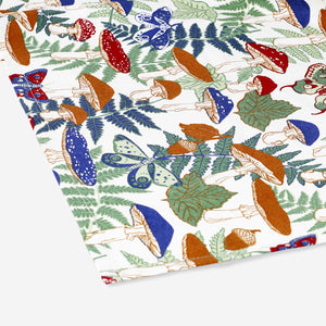 Mantar Desenli Pamuklu Masa Örtüsü