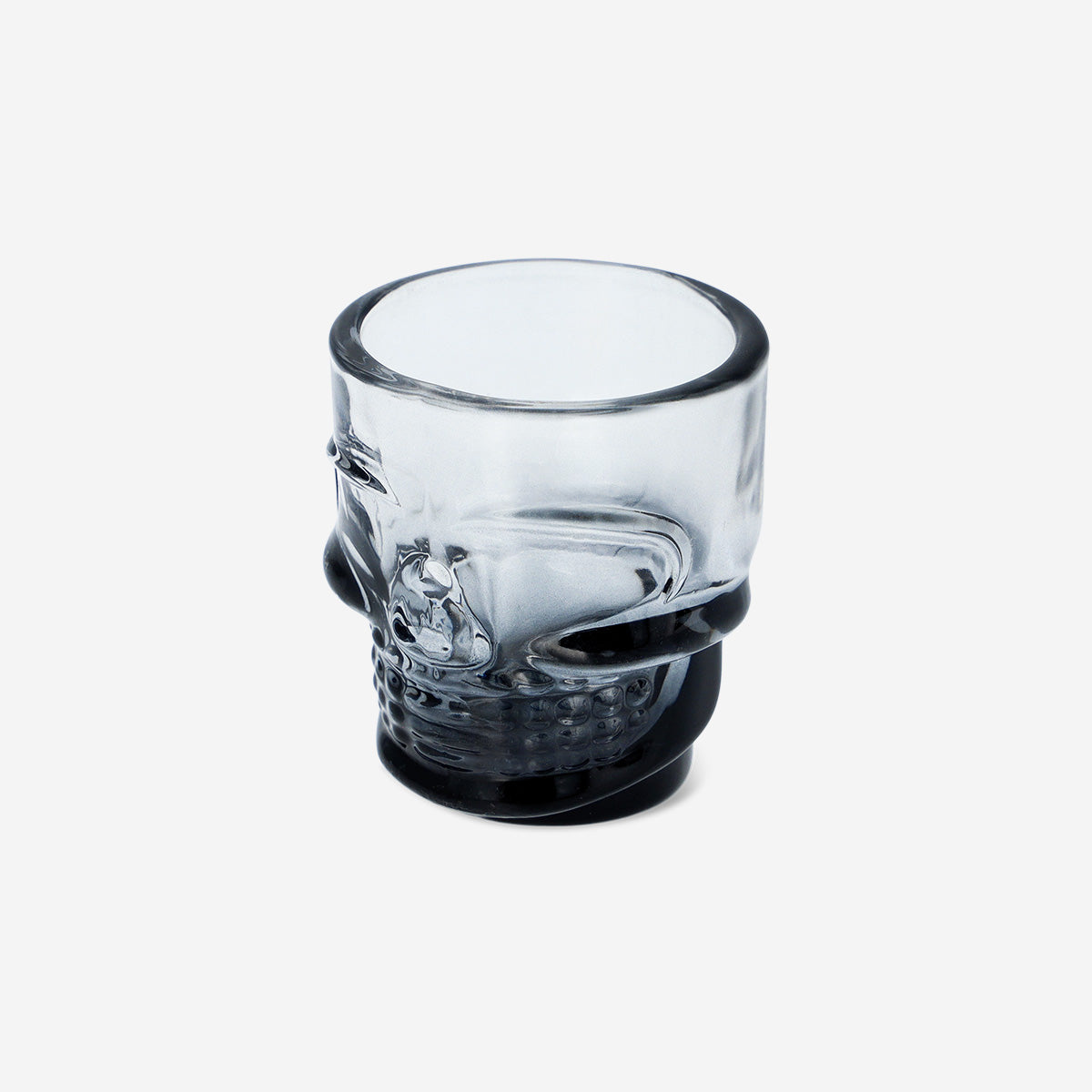 Kafatası Şeklinde Siyah Mini Cam Bardak 35 ml
