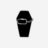 MIRROR FOR POCKET FOLDABLE BLACK PU COFFIN W ROSE + KEYCHAIN
