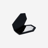 MIRROR FOR POCKET FOLDABLE BLACK PU COFFIN W ROSE + KEYCHAIN