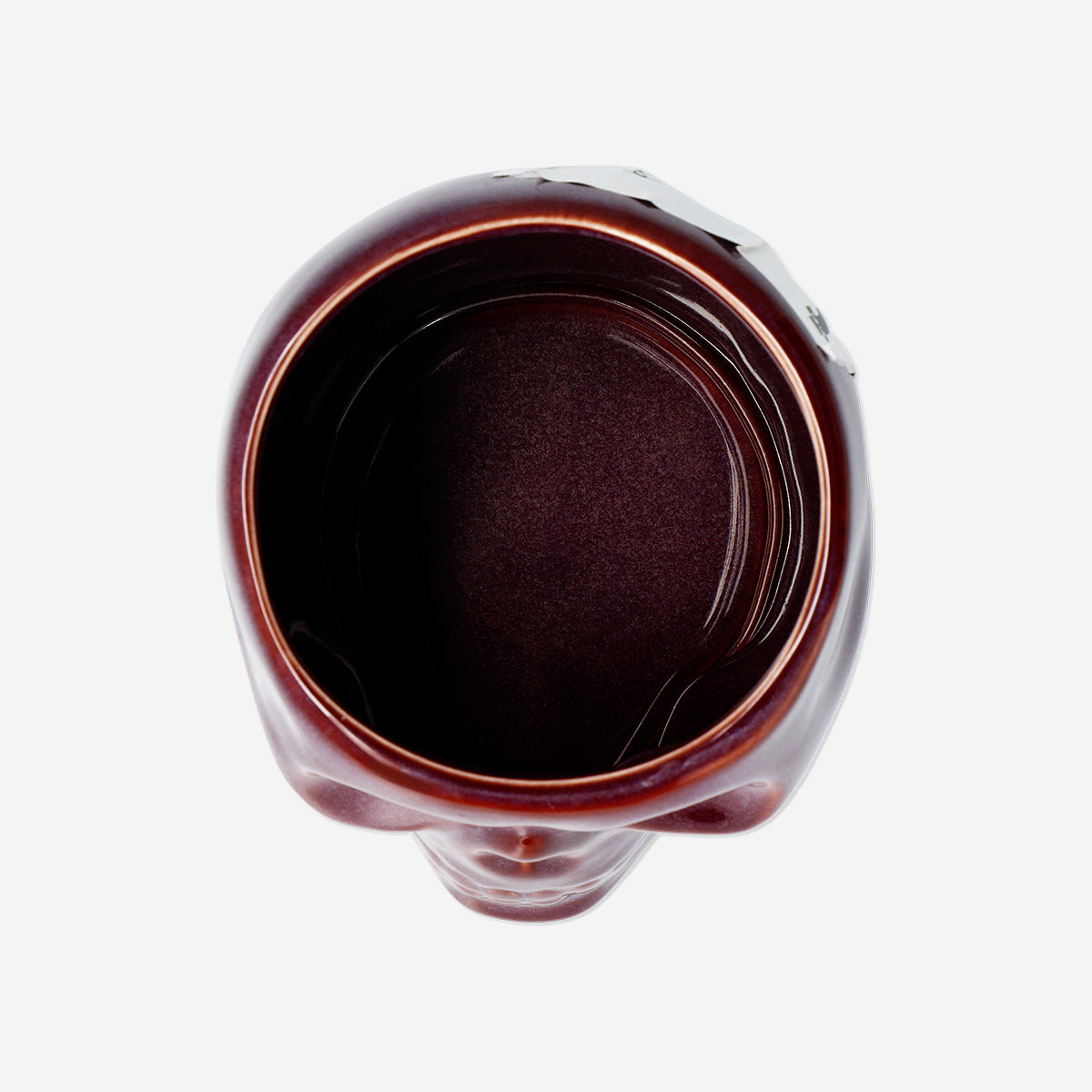 Bordo Kafatası Şeklinde Seramik Saksı
