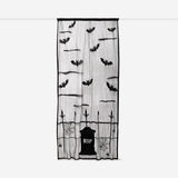 CURTAIN FABRIC WITH BATS AND SPIDERS