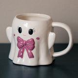MUG WITH HANDLE GIRL GHOST BOW