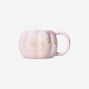 MUG WITH HANDLE IRIDESCENT PUMPKIN 330ML EMBOSSED FACE