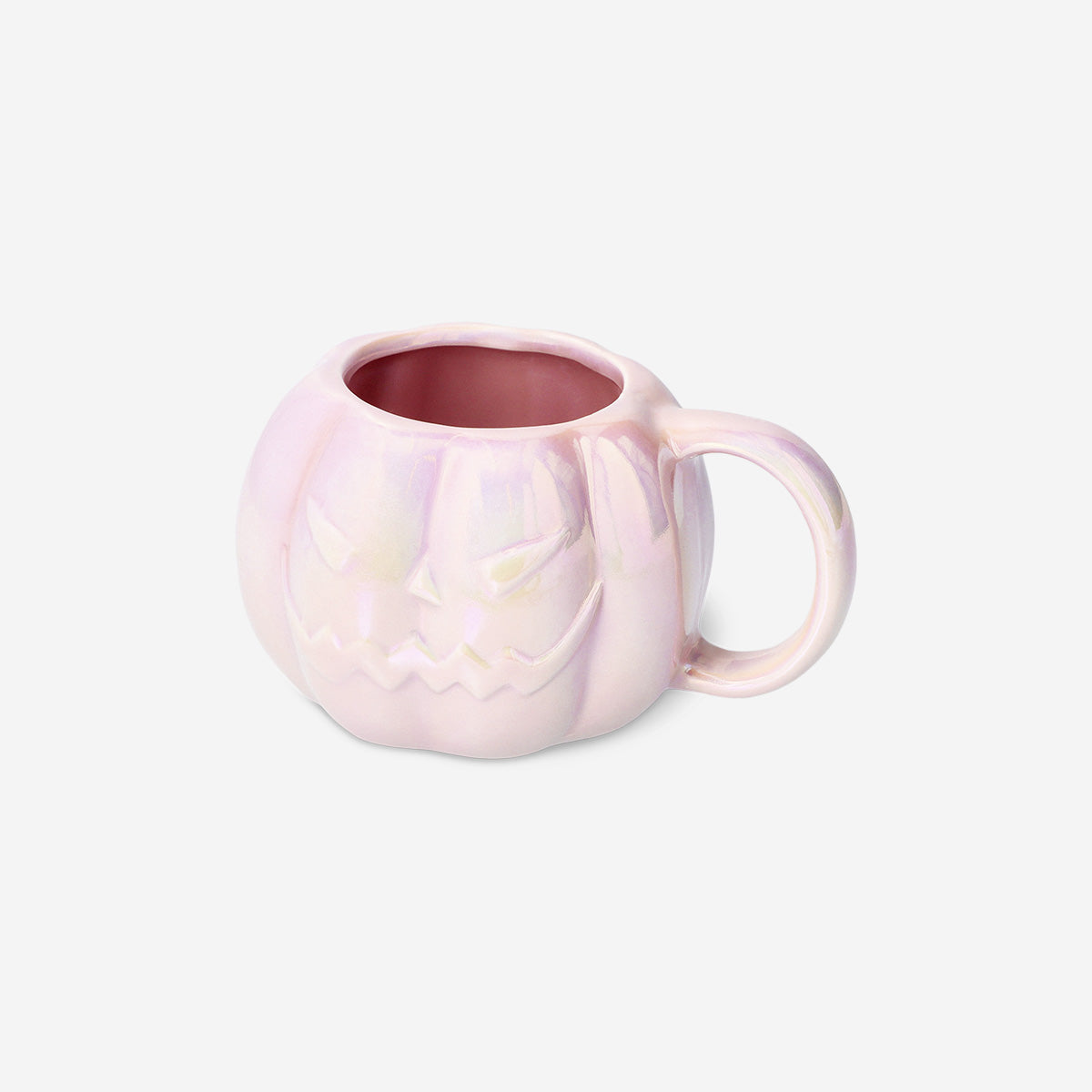 MUG WITH HANDLE IRIDESCENT PUMPKIN 330ML EMBOSSED FACE