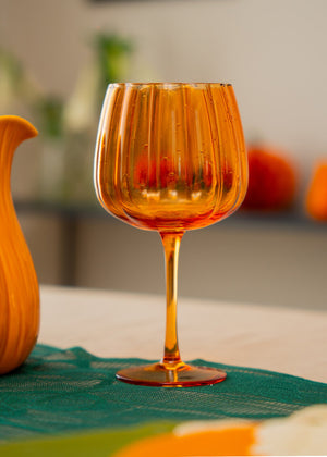 WINE GLASS PUMPKIN SHAPE