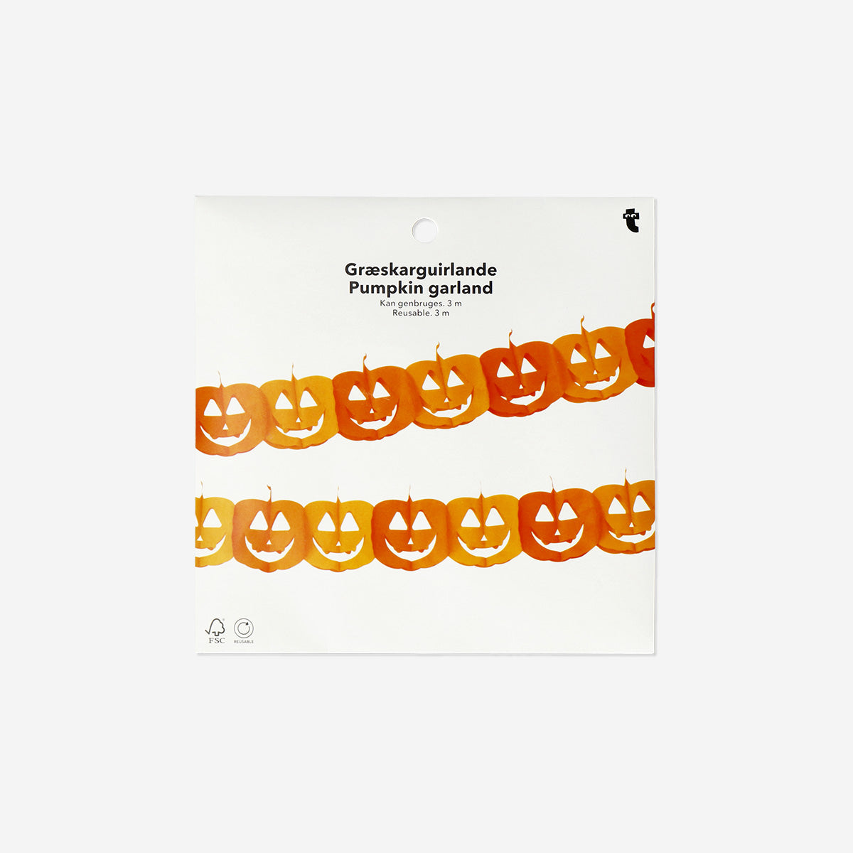 GARLAND PAPER HAPPY PUMPKIN FACES 3M