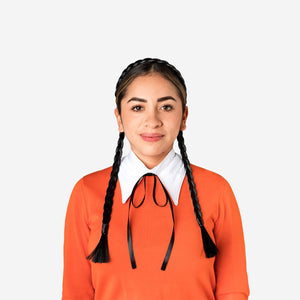 HAIRBAND BLACK BRAIDS AND COLLAR TIE ADULT
