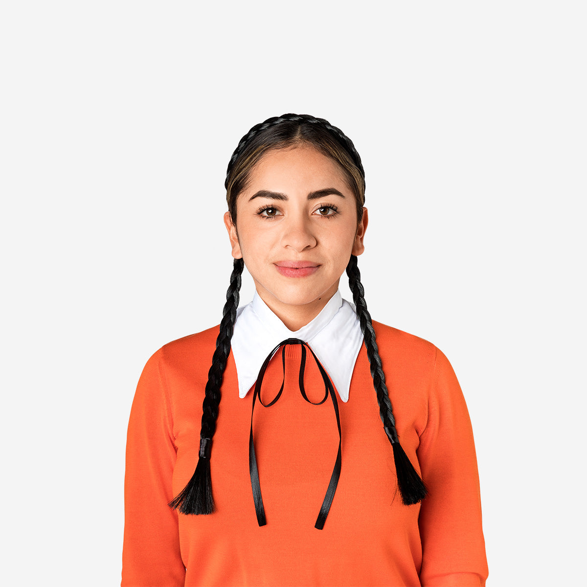 HAIRBAND BLACK BRAIDS AND COLLAR TIE ADULT