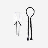 HAIRBAND BLACK BRAIDS AND COLLAR TIE ADULT