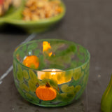 Yeşil Puantiyeli Cam Tealight Mumluk