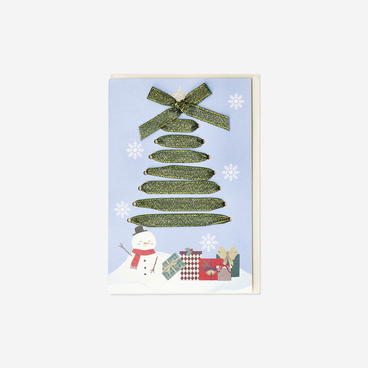 CARD W ENVELOPE XMAS RIBBON TREE