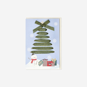 CARD W ENVELOPE XMAS RIBBON TREE