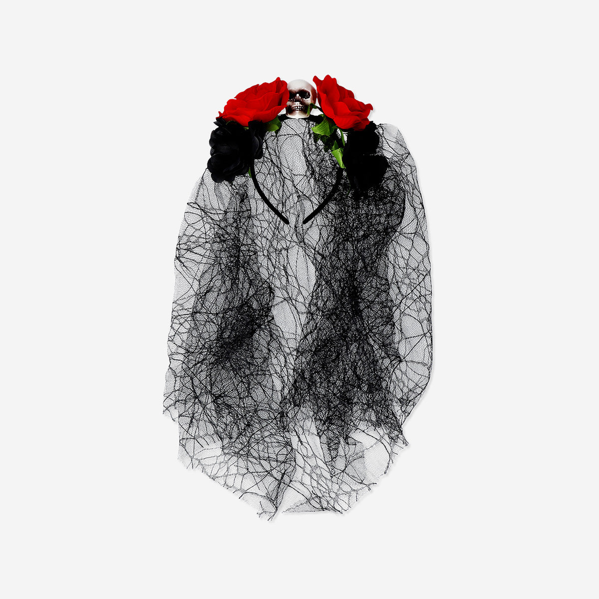 HAIRBAND SKULL WITH VEIL ADULT