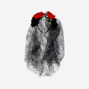 HAIRBAND SKULL WITH VEIL ADULT