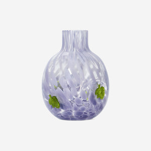 VASE GLASS W DOTS
