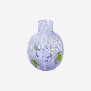 VASE GLASS W DOTS