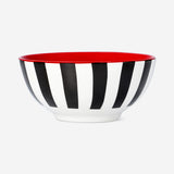 BOWL WITH STRIPES AND COLOR INSIDE RED