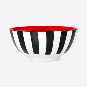 BOWL WITH STRIPES AND COLOR INSIDE RED